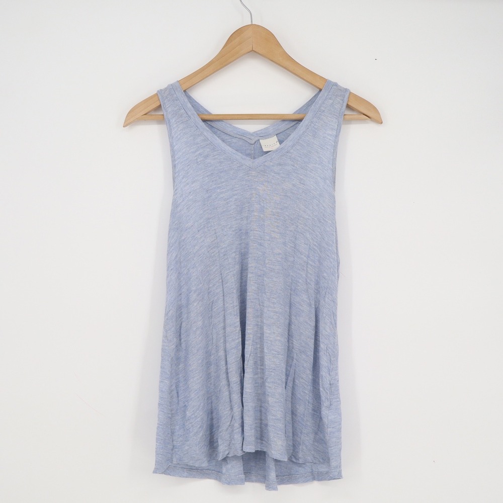 Tresics Womens V-Neck Sleeveless Tank Top Heather Blue Small